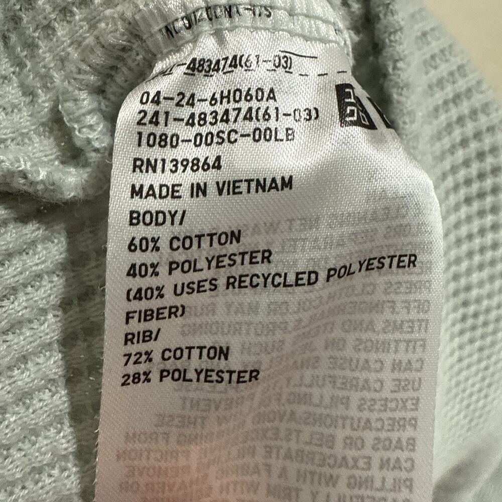 Uniqlo Waffle Knit Thermal Long Sleeve Shirt Women’s L Sage Green Crew Neck - Picture 5 of 9